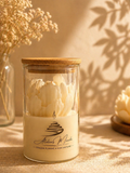 Bougie Tulipe Blanche Cœur Jaune | Collection Fête des Mères