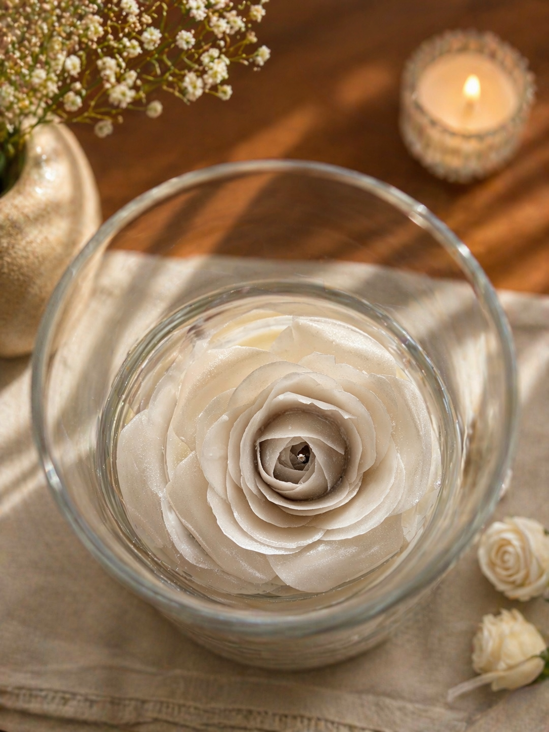Bougie XXL Rose Sculptée | Collection Fête des Mères