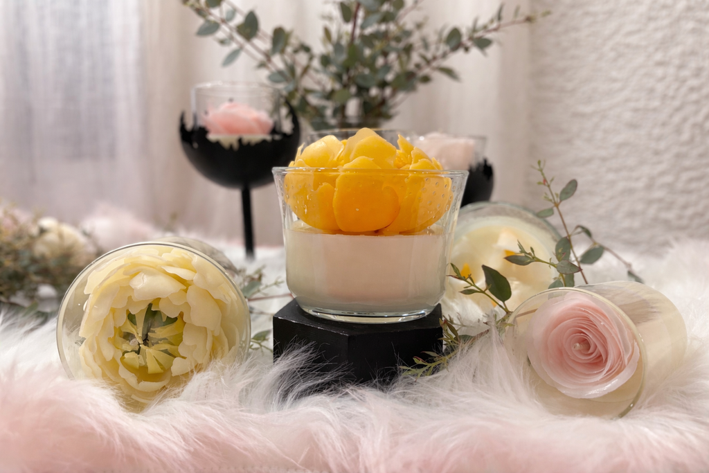 Bougie Pivoine sur Verre