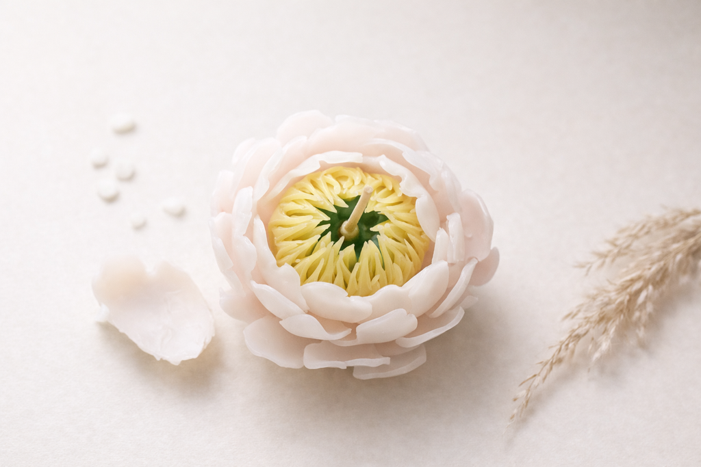 Bougie Sculptée Fleur de Jardin