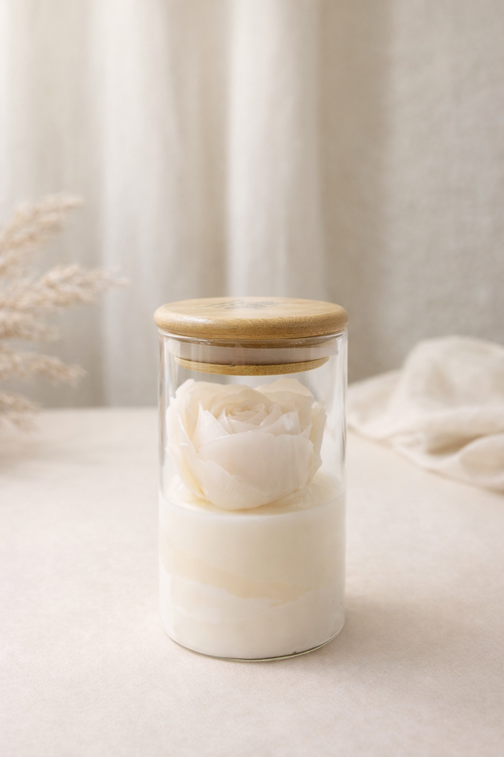 Bougie Contenante Rose Sans Parfum