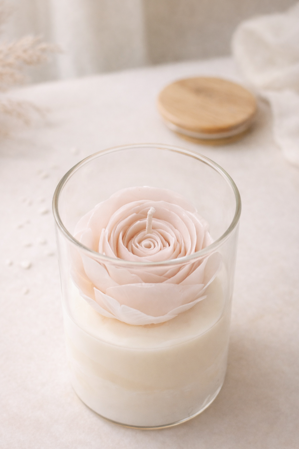 Bougie Contenante Rose Sans Parfum