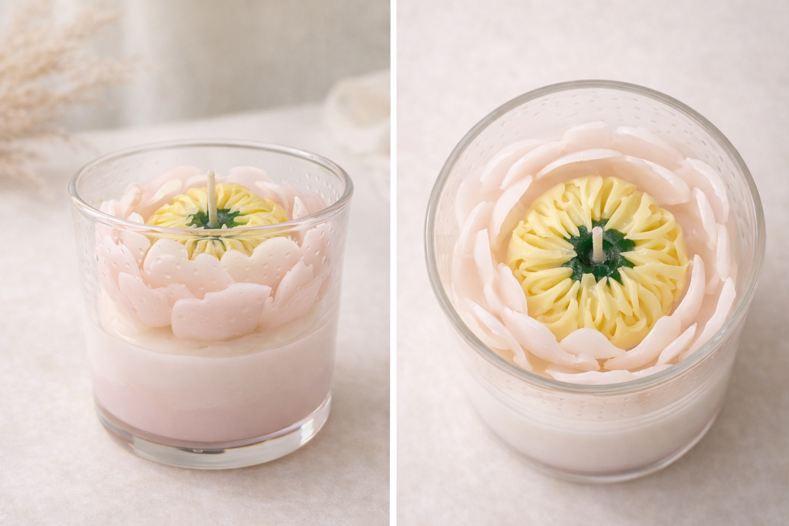 Bougie Pivoine sur Verre
