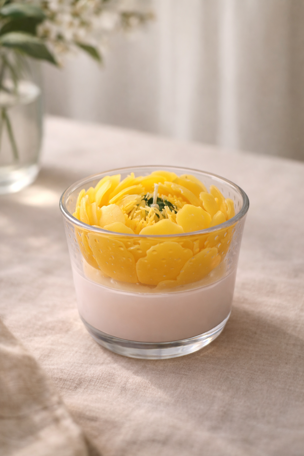 Bougie Pivoine sur Verre