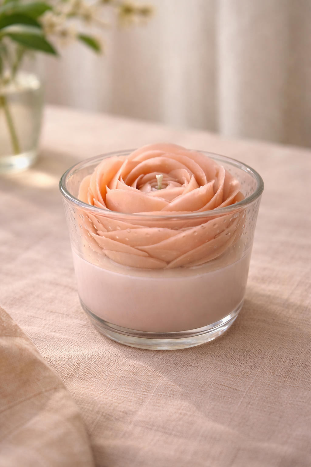 Bougie Pivoine sur Verre