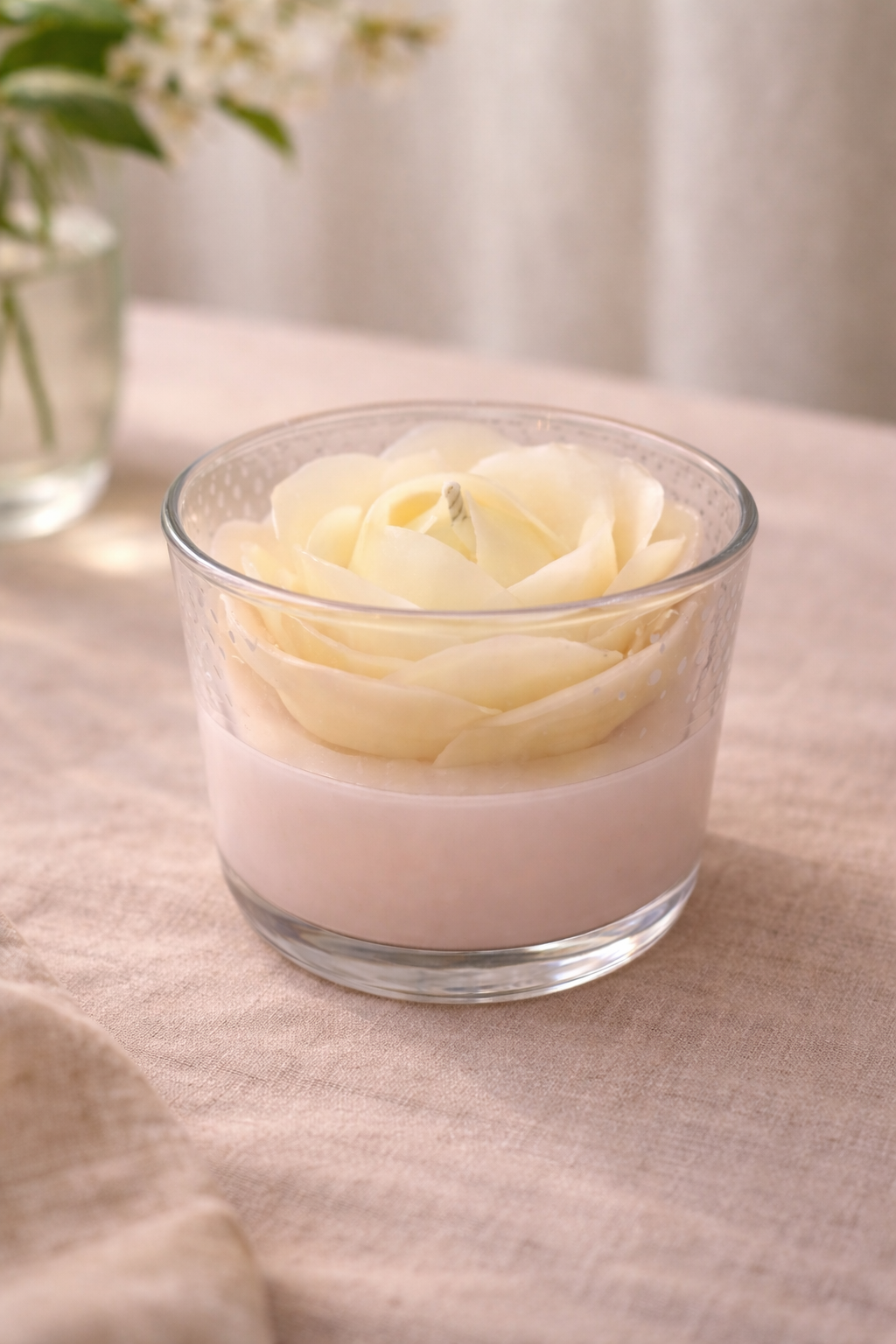 Bougie Pivoine sur Verre