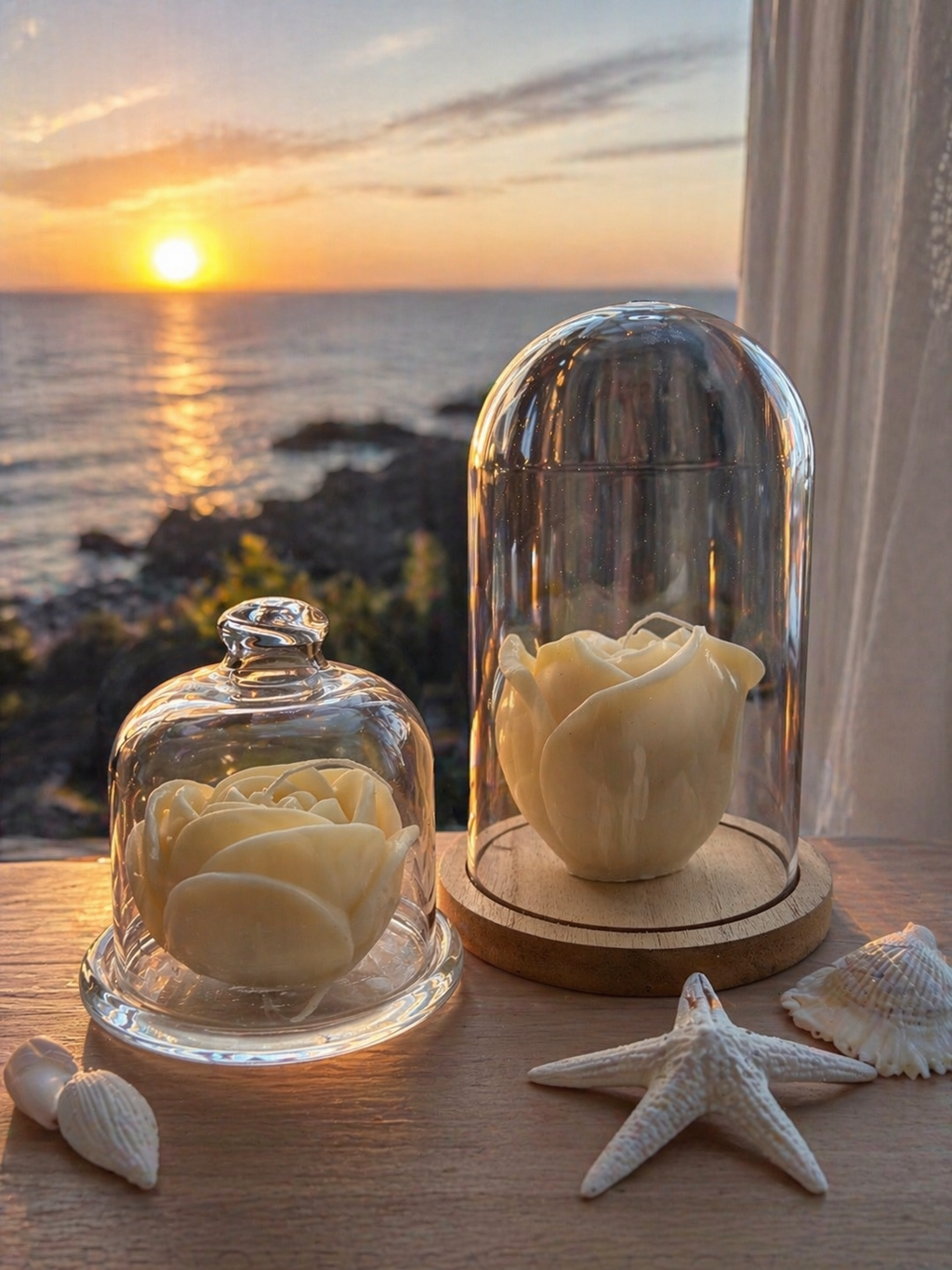 Bougie sous Cloche – Cire Naturelle Sans Parfum | Collection Fête des Mères