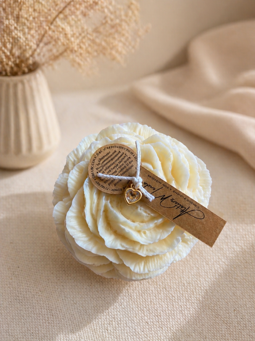 Bougie Rose Moyenne Moulée | Collection Fête des Mères