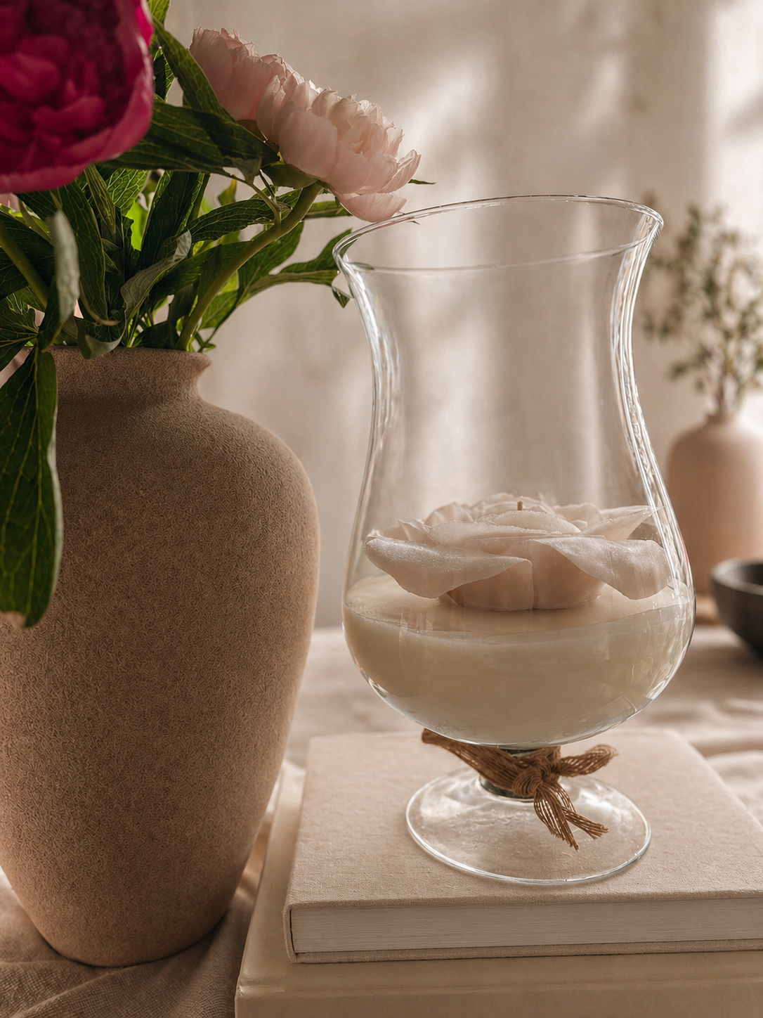 Bougie XXL Rose Sculptée | Collection Fête des Mères